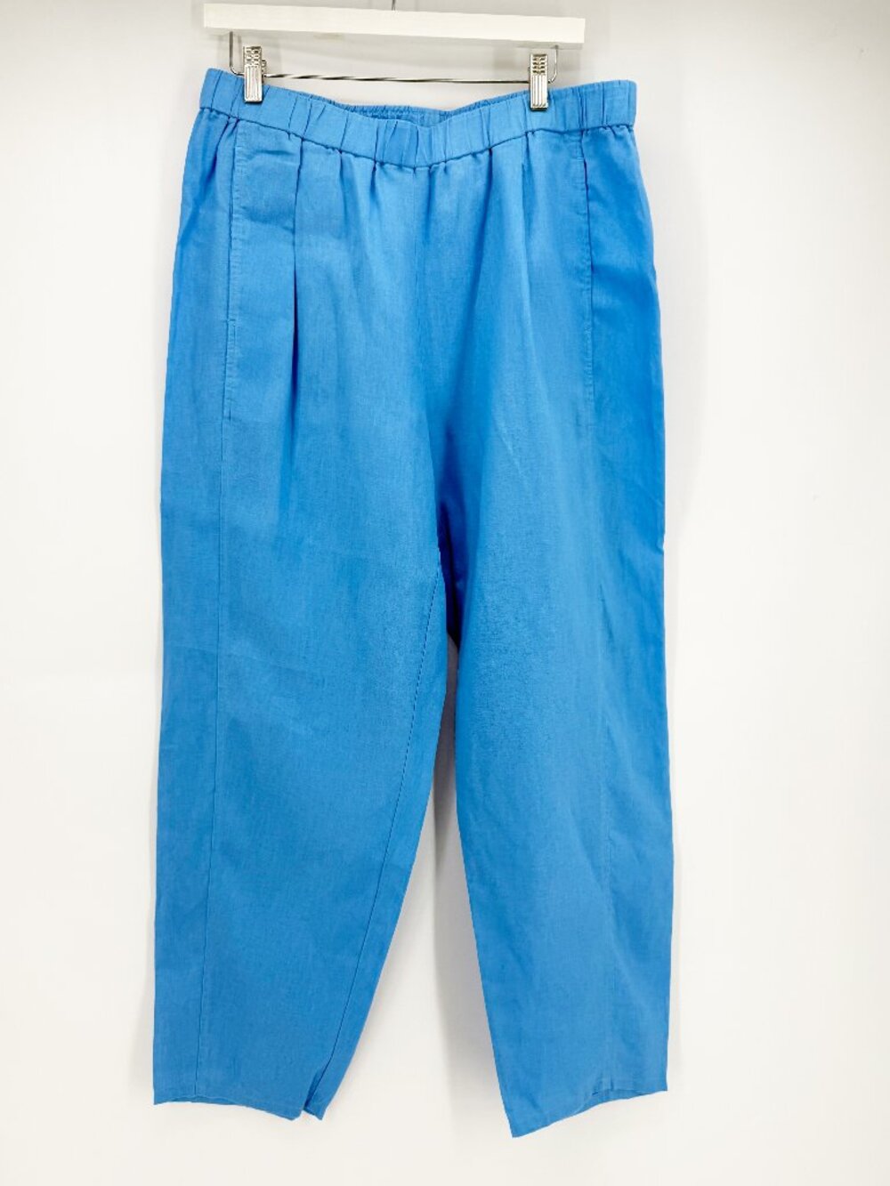 Eileen Fisher Organic Linen Lantern Barrel Leg Pant in Azure L - Picture 2 of 8